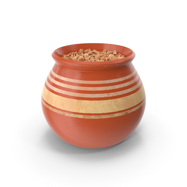 Ceramic Pot With Buckwheat PNG & PSD Images