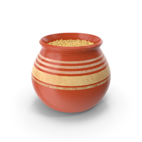 Ceramic Pot With Dehulled PNG & PSD Images
