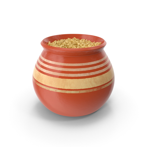 Ceramic Pot With Oats PNG & PSD Images