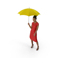 女人站在伞上PNG和PSD图像