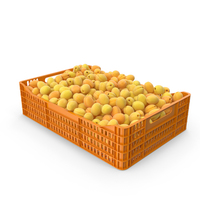 Plastic Crate of Apricots PNG & PSD Images