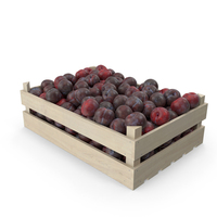Plums in Wooden Crate PNG & PSD Images