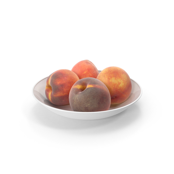 Peaches in plate PNG & PSD Images