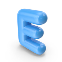 Blue Toon Balloon Letter E PNG & PSD Images
