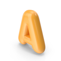 Orange Toon Balloon Letter A PNG & PSD Images