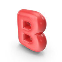 Red Toon Balloon Letter B PNG & PSD Images