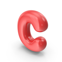 Red Toon Balloon Letter C PNG & PSD Images