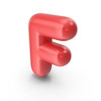 Red Toon Balloon Letter F PNG & PSD Images
