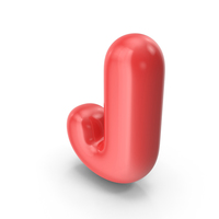 Red Toon Balloon Letter J PNG & PSD Images