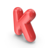 Red Toon Balloon Letter K PNG & PSD Images