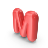 Red Toon Balloon Letter M PNG & PSD Images