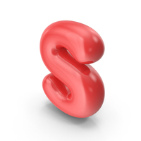 Red Toon Balloon Letter S PNG & PSD Images