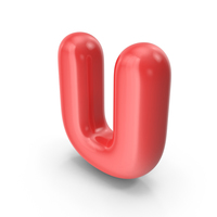 Red Toon Balloon Letter U PNG & PSD Images