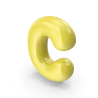 Yellow Toon Balloon Letter C PNG & PSD Images