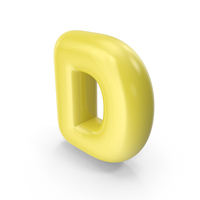 Yellow Toon Balloon Letter D PNG & PSD Images