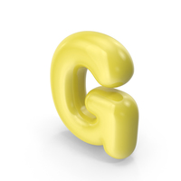 Yellow Toon Balloon Letter G PNG & PSD Images