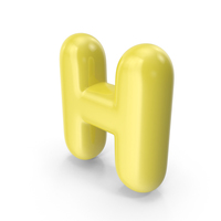 Yellow Toon Balloon Letter H PNG & PSD Images