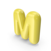 Yellow Toon Balloon Letter M PNG & PSD Images
