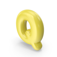 Yellow Toon Balloon Letter Q PNG & PSD Images