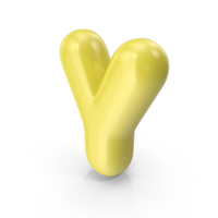 Yellow Toon Balloon Letter Y PNG & PSD Images