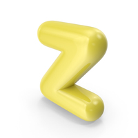 Yellow Toon Balloon Letter Z PNG & PSD Images