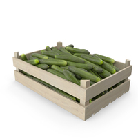 Cucumbers in Wooden Crate PNG & PSD Images
