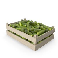 Cucumbers Gherkin in Wooden Crate PNG & PSD Images