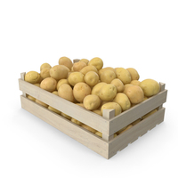 Yellow Potatoes in Wooden Crate PNG & PSD Images