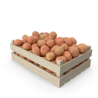 Potatoes Red in Wooden Crate PNG & PSD Images