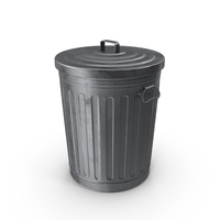 Galvanized Steel Trash Can PNG & PSD Images