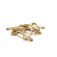 Gold Safety Pins PNG & PSD Images