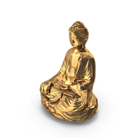 Low Poly Golden Buddha PNG & PSD Images