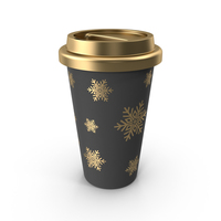 Christmas Coffee Cup Gold PNG & PSD Images