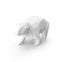 White Low Poly Bear PNG & PSD Images