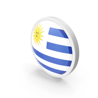 Uruguay Flag Button PNG & PSD Images