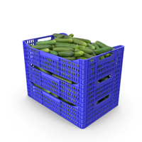 Plastic Crate of Cucumbers PNG & PSD Images