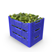 Plastic Crate of Gherkin Cucumbers PNG & PSD Images