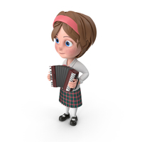 Cartoon Girl Meghan Playing Accordion PNG & PSD Images