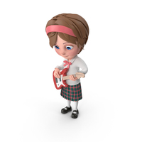Cartoon Girl Meghan Playing Guitar PNG & PSD Images