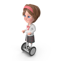 Cartoon Girl Meghan Riding Scooter PNG & PSD Images