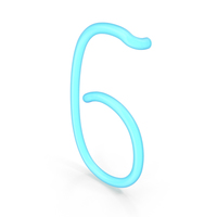 Neon Number 6 PNG & PSD Images