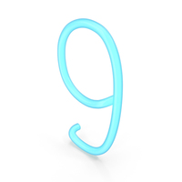 Neon Number 9 PNG & PSD Images