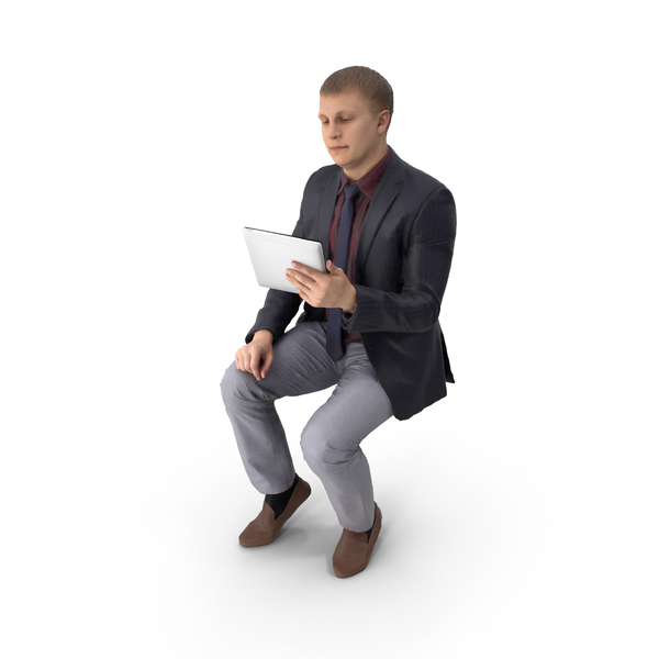 Business Man with Tablet PNG & PSD Images