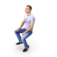 Spring Casual Man Sitting PNG & PSD Images