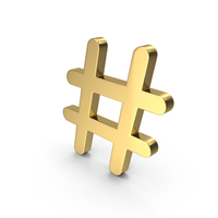 Hashtag Gold PNG & PSD Images