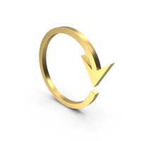 Golden Circular Arrow PNG & PSD Images