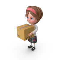 Cartoon Girl Meghan Carrying A Box PNG & PSD Images