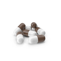 Pill Capsules Brown White PNG & PSD Images