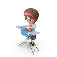 Cartoon Girl Meghan Ironing PNG & PSD Images