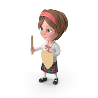 Cartoon Girl Meghan Holding Sword And Shield PNG & PSD Images